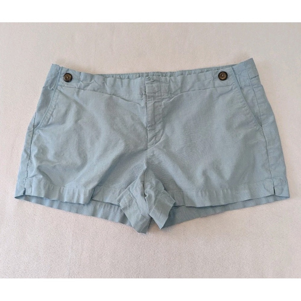 Gap Cotton Shorts Women's 14 Light Blue Zip Up Waist 36" Inseam 3" Pockets 2009